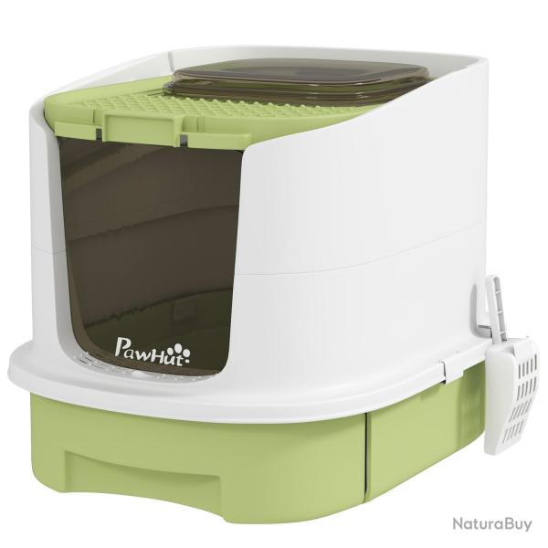 Maison de toilette pour chat bac ferm� 40.5 x 52.5 x 42.5 cm anti odeurs nettoyage ais� moderne pel
