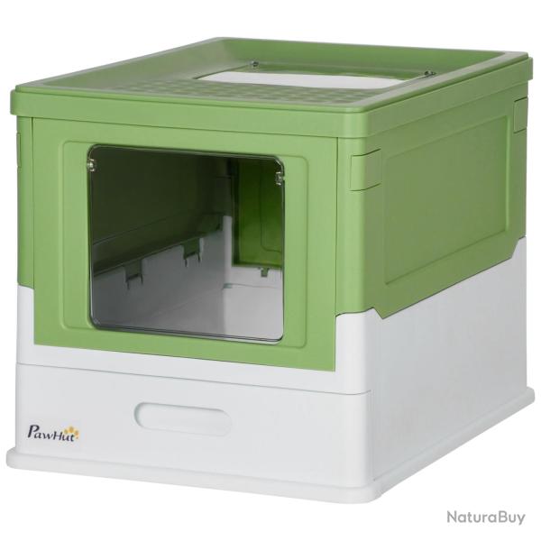 Maison de toilette pour chat pliable 47.5 x 35.5 x 36.7 cm plateau amovible pelle fournie design �p