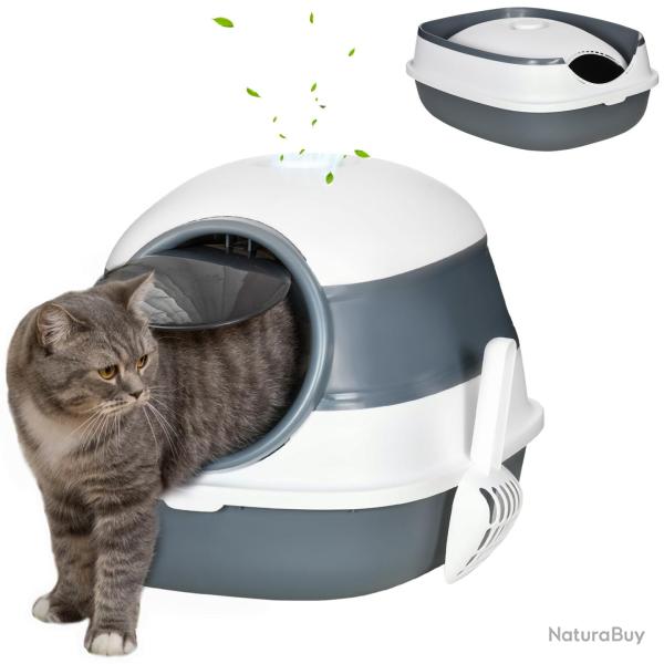 Maison de toilette pour chat pliable 52 x 41 x 38 cm tiroir � liti�re lucarne pratique compacte sca