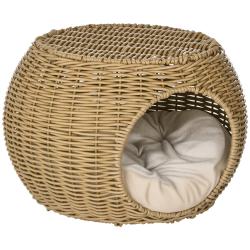 Niche pour chat deux niveaux &Oslash; 40 x 30 cm observatoire pour repos coussin moelleux scandinave en r&eacute;