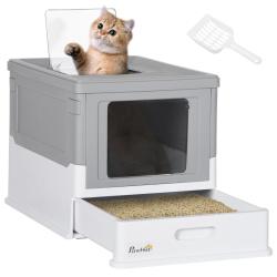 Maison de toilette pour chat pliable format valise 47,5 x 35,5 x 36,7 cm tiroir pelle incluse moder