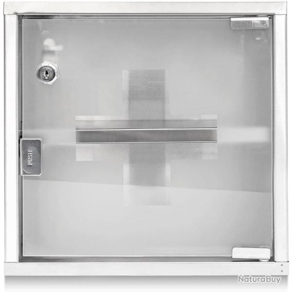 Armoire � pharmacie murale moderne design �pur� 30 x 30 x 12 cm pratique en acier bross� blanc 13_0