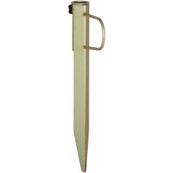Broche &agrave; gazon pour parasol jardin 43 x 20 x 5 cm avec vis stable en acier galvanis&eacute; brun 13_0018062