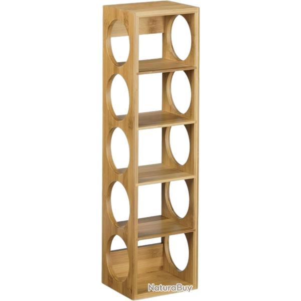 �tag�re � vin verticale 53 x 14 x 12 cm pour 5 bouteilles style naturel d�coratif en bambou naturel