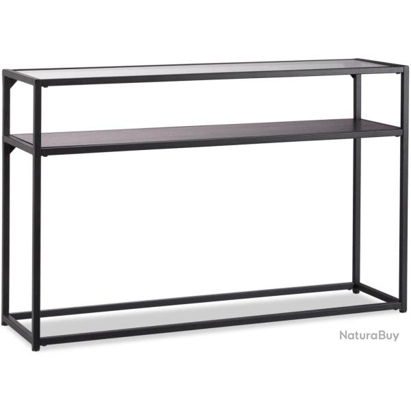 Table console rectangulaire moderne salon 110 x 30 x 70,5 cm avec espace de rangement et finition �