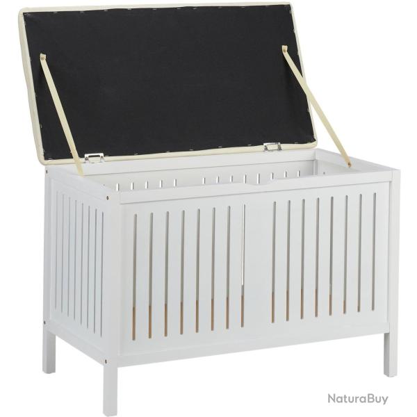 Banc multifonctionnel avec espace de rangement 56 x 78 x 39 cm assise rembourr�e style campagne en