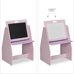 Table de dessin pour enfants 3 en 1 avec rangement 84 x 52 x 45 cm ambiance ludique en MDF jaune 13
