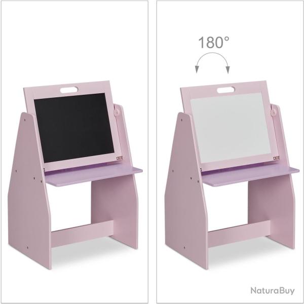 Table de dessin pour enfants 3 en 1 avec rangement 84 x 52 x 45 cm ambiance ludique en MDF jaune 13