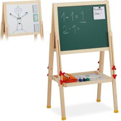 Tableau droit r&eacute;glable pour enfants 104 x 45 x 42 cm utilisable des deux c&ocirc;t&eacute;s cr&eacute;atif en pin blanc