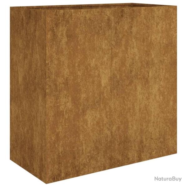 Jardini�re bac lit sur�lev� plantes fleurs terrasse jardin 40 x 80 x 80 cm acier corten marron 02_0