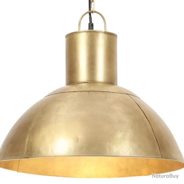 Lampe suspendue style industriel diam�tre 48 cm ambiance cosy hauteur 142 cm en fer laiton 02_00466