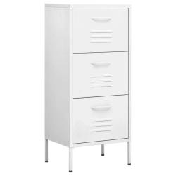 Armoire de rangement pratique avec tiroirs extensibles 42,5 x 35 x 101,5 cm en acier blanc 02_00468