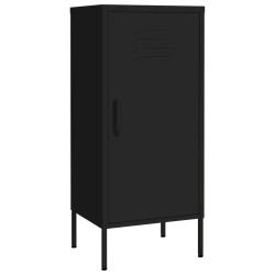 Armoire de rangement noire avec 2 &eacute;tag&egrave;res r&eacute;glables 42,5 x 35 x 101,5 cm style industriel en acier