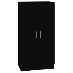 Armoire &agrave; chaussures rangement pratique couloir 55 x 35 x 108 cm en bois d'ing&eacute;nierie noir 02_00470