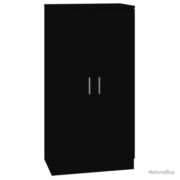 Armoire � chaussures rangement pratique couloir 55 x 35 x 108 cm en bois d'ing�nierie noir 02_00470