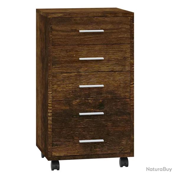 Armoire � tiroirs moderne et pratique 33 x 38 x 63 cm avec roulettes style contemporain en bois d'i