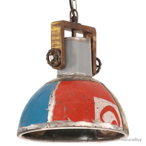 Lampe suspendue industrielle 30 x 36 cm style rustique ambiance cosy r�glable en bois massif de r�c