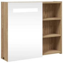 Armoire de salle de bain murale avec miroir et LED 60 x 13 x 52 cm espace de rangement moderne en b