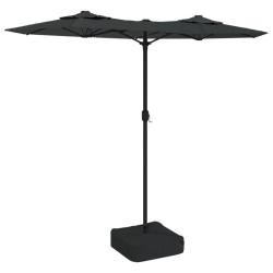 Parasol de jardin double t&ecirc;te 316 x 145 x 240 cm protection anti-UV design robuste en polyester ant