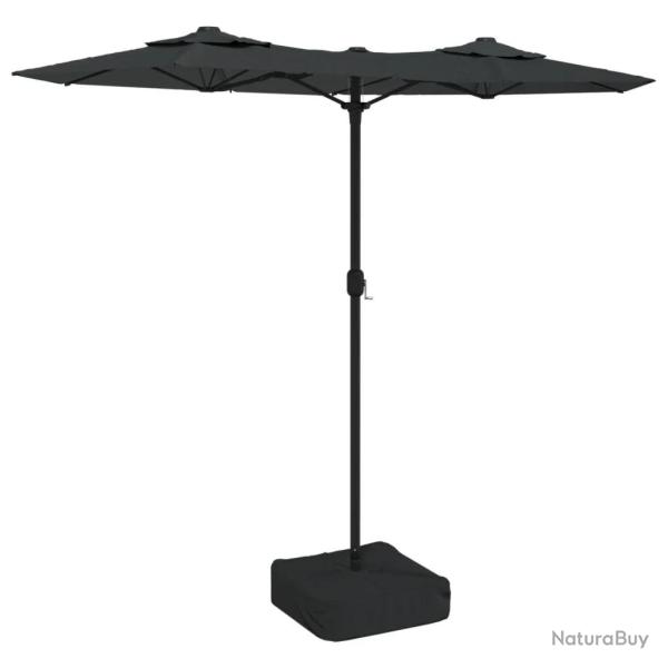 Parasol de jardin double t�te 316 x 145 x 240 cm protection anti-UV design robuste en polyester ant