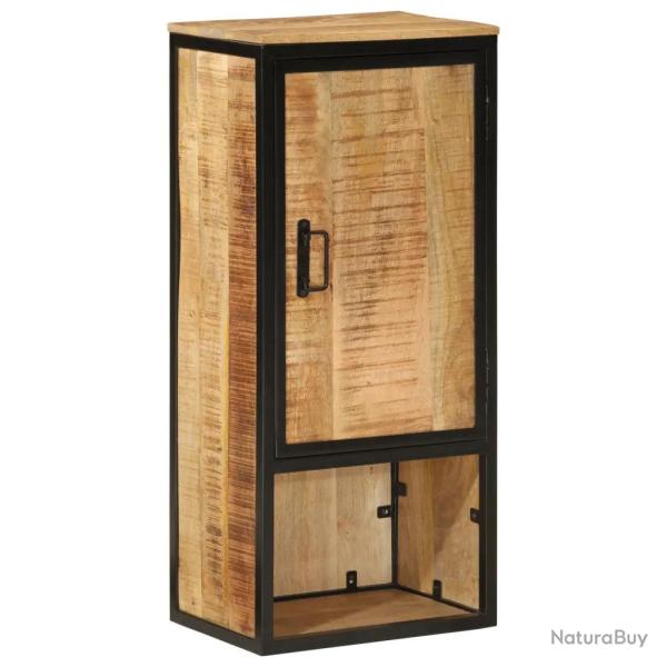 Armoire de salle de bain moderne rangement pratique 40 x 27 x 90 cm en bois de manguier naturel 02_