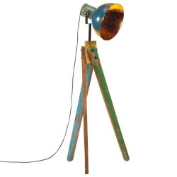 Lampadaire style industriel r&eacute;glable 45 x 45 x 120 cm ambiance cosy en manguier massif noir 02_0047