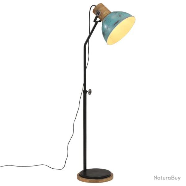 Lampadaire r�glable style industriel salon bureau 30 x 30 x 100-150 cm en bois de manguier bleu d�l