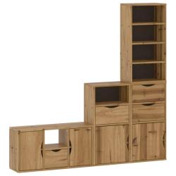 Lot de 4 meubles TV modulaires de rangement salon 79 x 24 x 40 cm en bois de pin massif miel 02_005