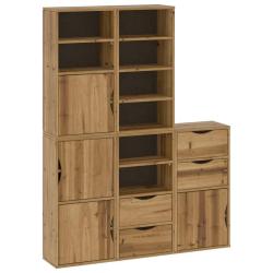 Lot de 5 armoires lat&eacute;rales modulaires 40 x 24 x 79 cm en bois massif pin 02_0055966