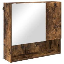 Armoire miroir gain de place moderne 59 x 17 x 55 cm en bois d'ing&eacute;nierie ch&ecirc;ne fum&eacute; 02_0052872