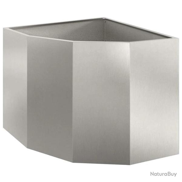 Jardini�re d'angle moderne �pur�e jardin terrasse 60 x 60 x 50 cm en acier inoxydable argent 02_005