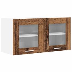Armoire suspendue moderne avec grand espace de stockage 80 x 31 x 40 cm en bois d'ing&eacute;nierie blanc