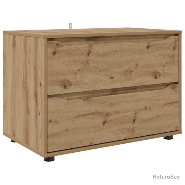 Armoire de rangement rectangulaire minimaliste 80 x 48 x 57 cm avec tiroirs pratiques en bois d'ing