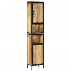 Armoire de salle de bain design &eacute;pur&eacute; rangement pratique 40 x 27 x 180 cm en fer noir 02_0055524