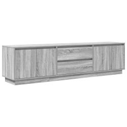 Meuble TV avec lumi&egrave;res LED design moderne rangement salon 193,5 x 41 x 50 cm en bois d'ing&eacute;nierie