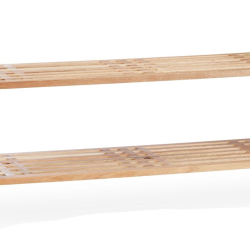 &Eacute;tag&egrave;re &agrave; chaussures empilable couloir 41 x 69 x 27 cm gain de place design naturel en bois noyer 1
