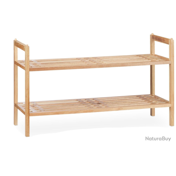 �tag�re � chaussures empilable couloir 41 x 69 x 27 cm gain de place design naturel en bois noyer 1