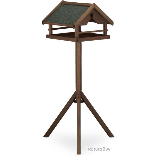 Mangeoire � oiseaux ext�rieure avec support jardin 120 x 62 x 55 cm design rustique ambiance nature
