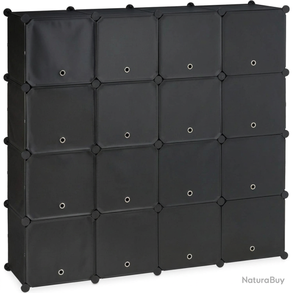 �tag�re � chaussures modulable pratique 125 x 125 x 31,5 cm avec 24 compartiments design noir en pl