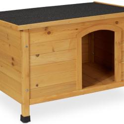Niche pour chien avec toit ouvrant sur&eacute;lev&eacute;e 58 x 86 x 58 cm entretien facile ambiance cosy en sapi