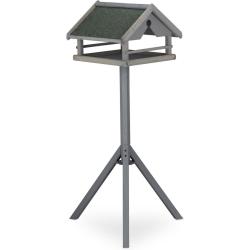 Mangeoire &agrave; oiseaux ext&eacute;rieure avec support terrasse jardin 120 x 62 x 55 cm design rustique en boi