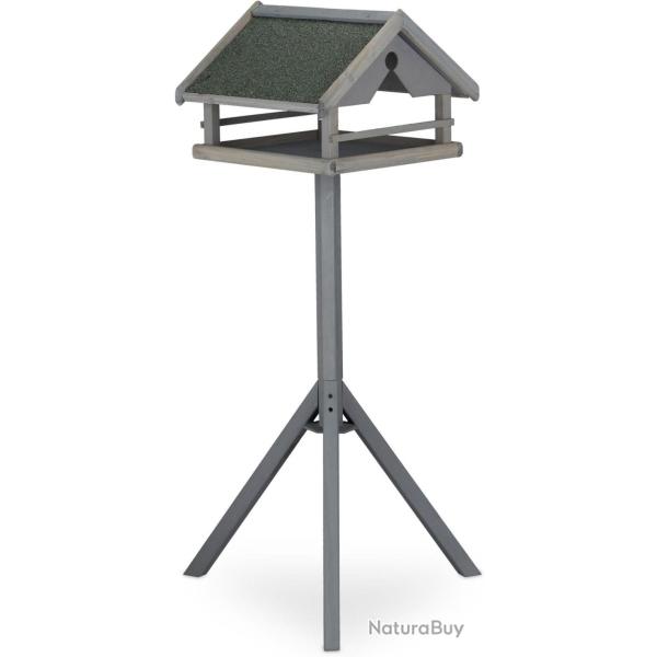 Mangeoire � oiseaux ext�rieure avec support terrasse jardin 120 x 62 x 55 cm design rustique en boi