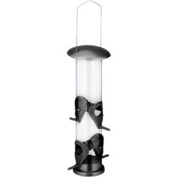 Mangeoire &agrave; oiseaux suspendue transparente jardin balcon 42 x 13 x 13 cm remplissage facile style m