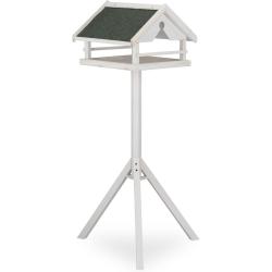 Mangeoire &agrave; oiseaux ext&eacute;rieur avec support 120 x 62 x 55 cm design rustique ambiance nature en bois