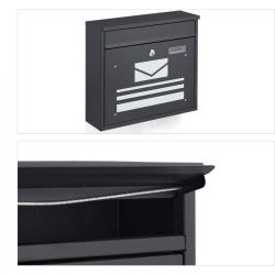 Bo&icirc;te aux lettres moderne avec compartiment &agrave; journaux 31 x 36 x 11 cm s&eacute;curit&eacute; renforc&eacute;e design so