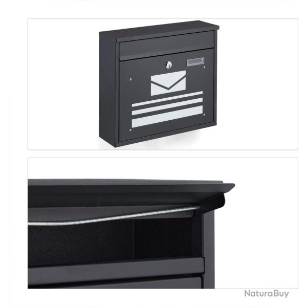 Bo�te aux lettres moderne avec compartiment � journaux 31 x 36 x 11 cm s�curit� renforc�e design so