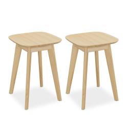 Lot de 2 tabourets pratiques salle &agrave; manger ergonomiques 45 x 45 x 75 cm en bambou naturel 13_00178