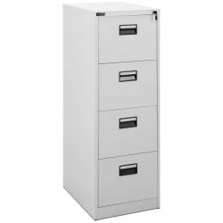 Caisson de bureau verrouillable 132 cm 4 tiroirs t&ocirc;le d'acier lamin&eacute; &agrave; froid gris 14_0008510