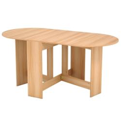 Table de Salle &agrave; Manger Pliable pour 4-6 Personnes 163 x 80 x 75 cm Gain de place Ambiance cosy en
