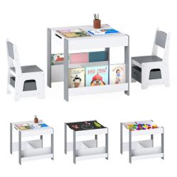 Ensemble table et chaises bureau d'activit&eacute;s 62 x 62 x 56,5 cm espace de rangement abondant ergonom